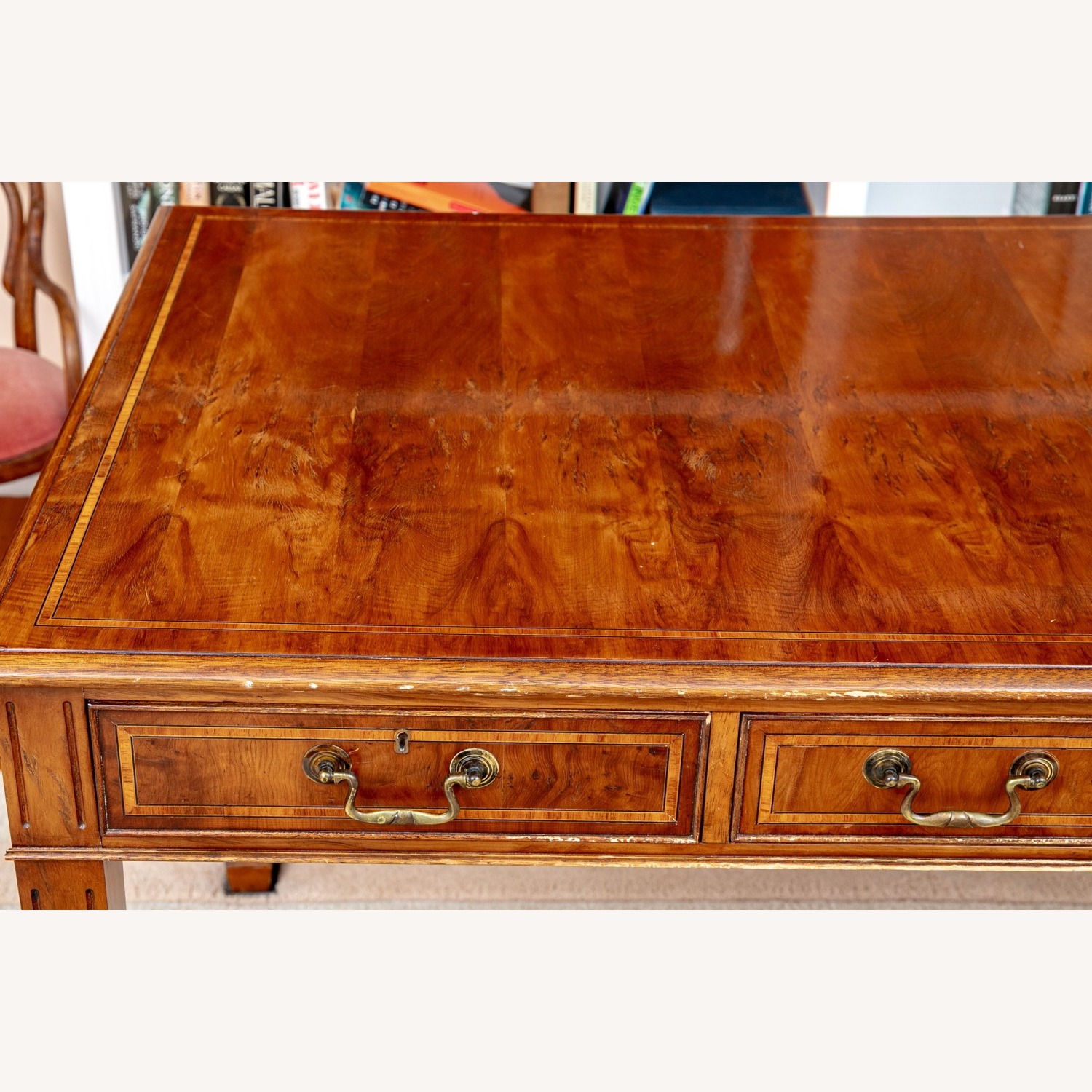 Chippendale Mahogany Satinwood Writing Desk  - image-4
