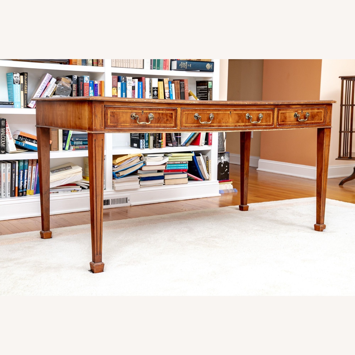 Chippendale Mahogany Satinwood Writing Desk  - image-3