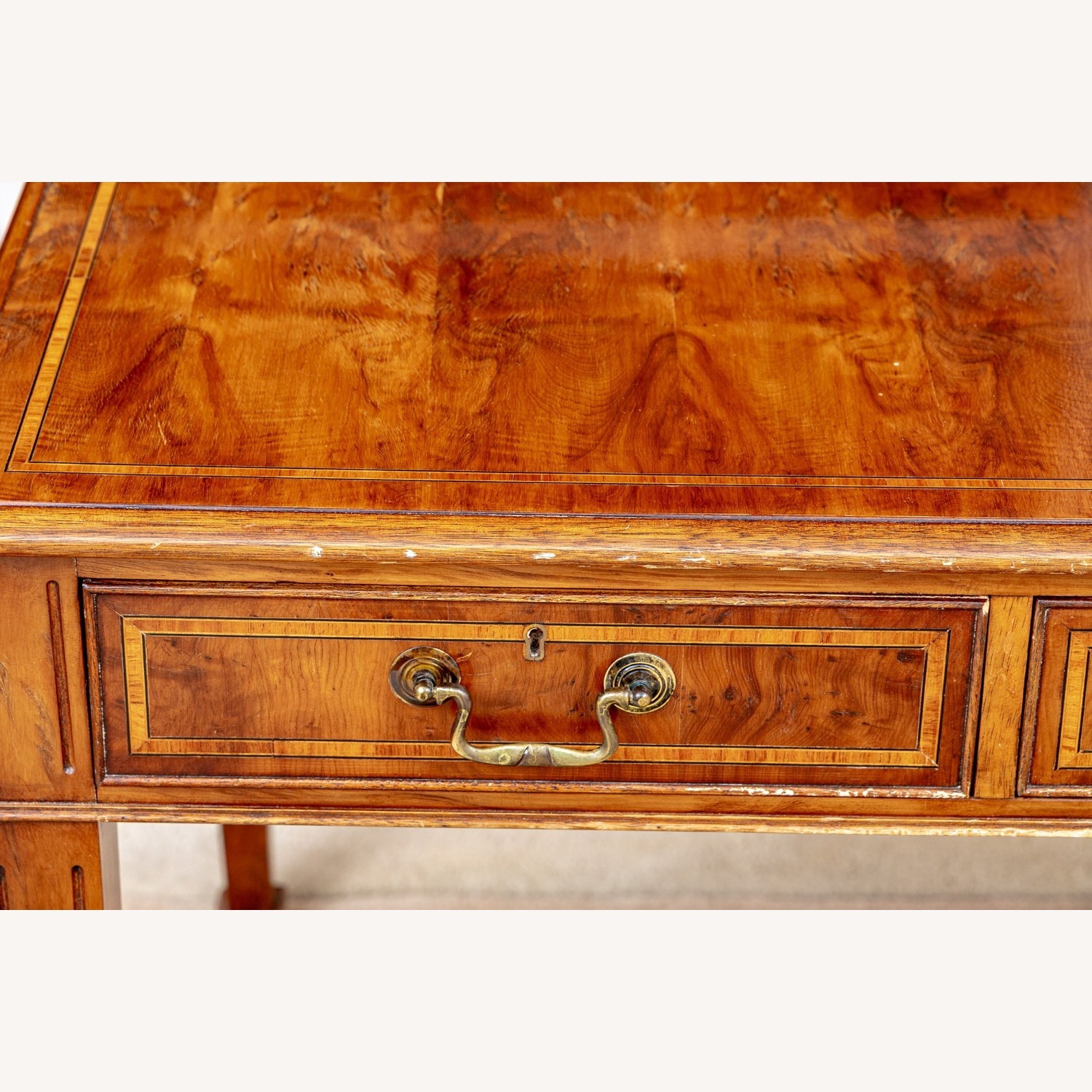 Chippendale Mahogany Satinwood Writing Desk  - image-2