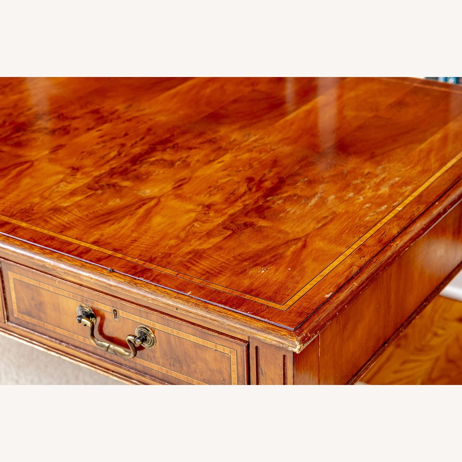 Chippendale Mahogany Satinwood Writing Desk  - image-6
