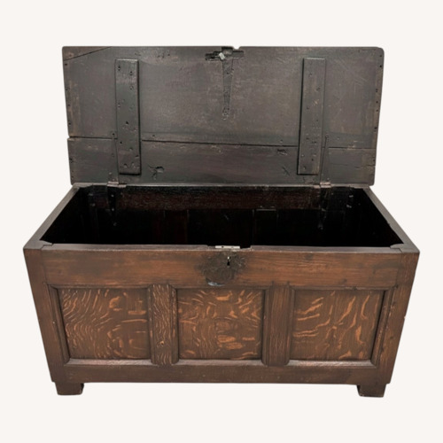 Used Vintage/Antique Finds Dark Brown Wood Chest for sale on AptDeco