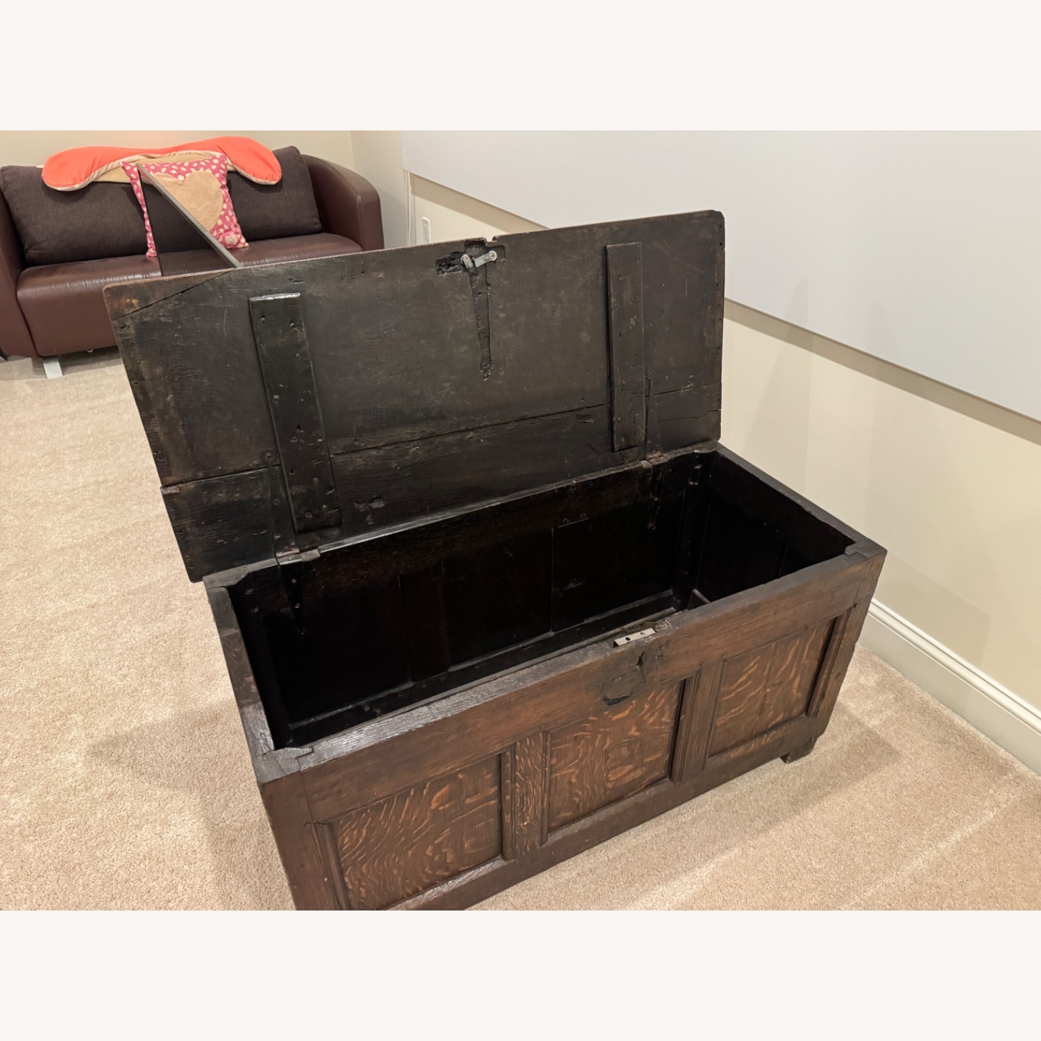 Vintage/Antique Finds Dark Brown Wood Chest - image-1