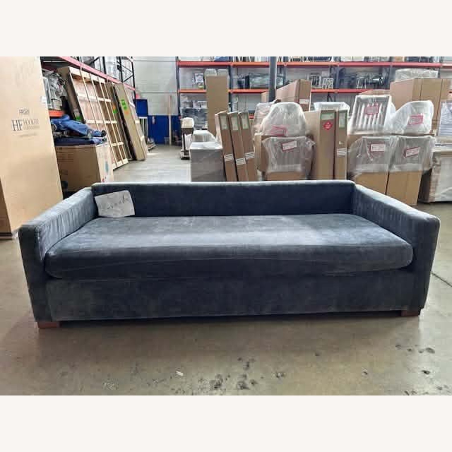 Interior Define Dark Gray Velvet 3+ Seater Sofa - image-3