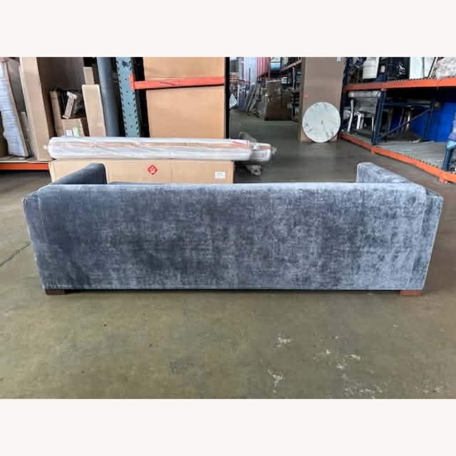 Interior Define Dark Gray Velvet 3+ Seater Sofa - image-2