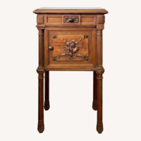 Domain Furniture Dark Brown Wood Nightstand