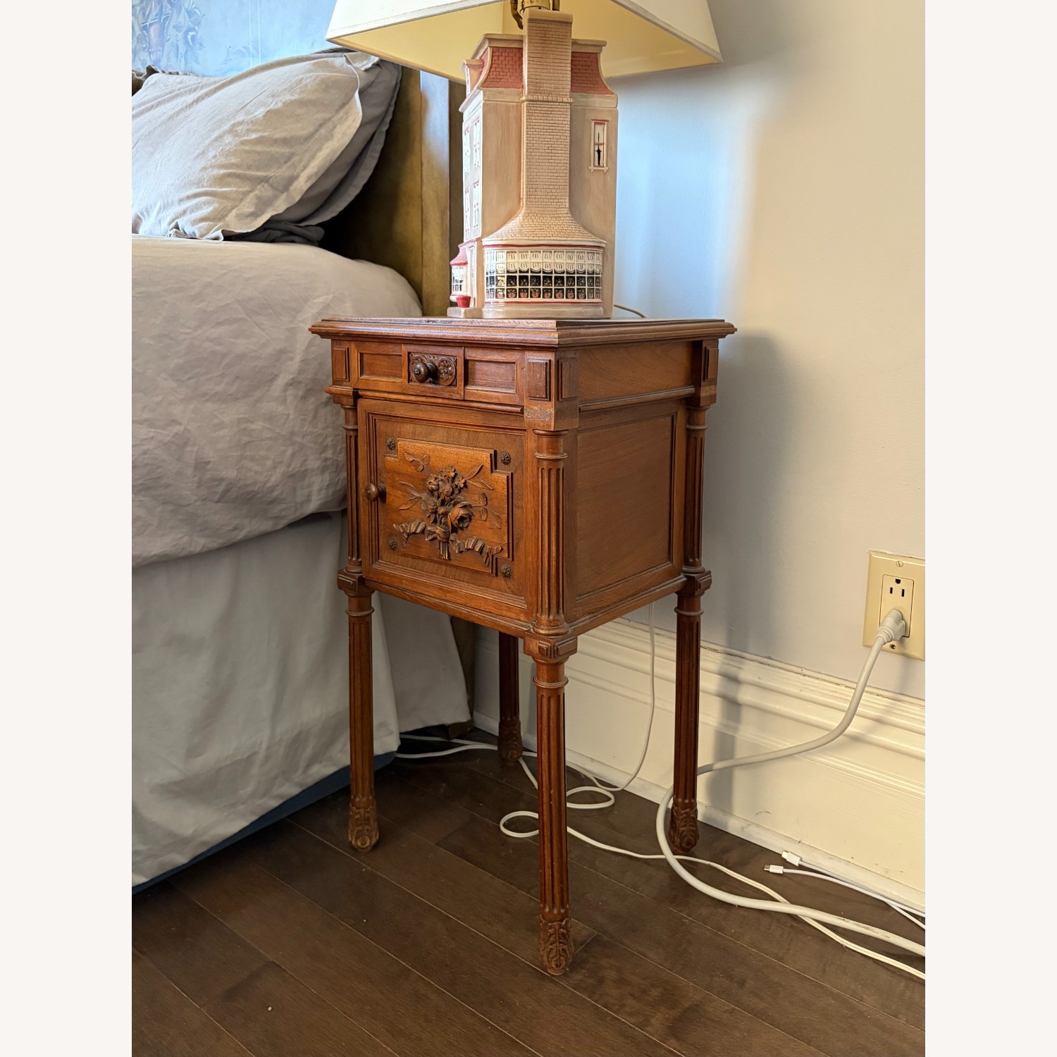 Domain Furniture Dark Brown Wood Nightstand - image-3