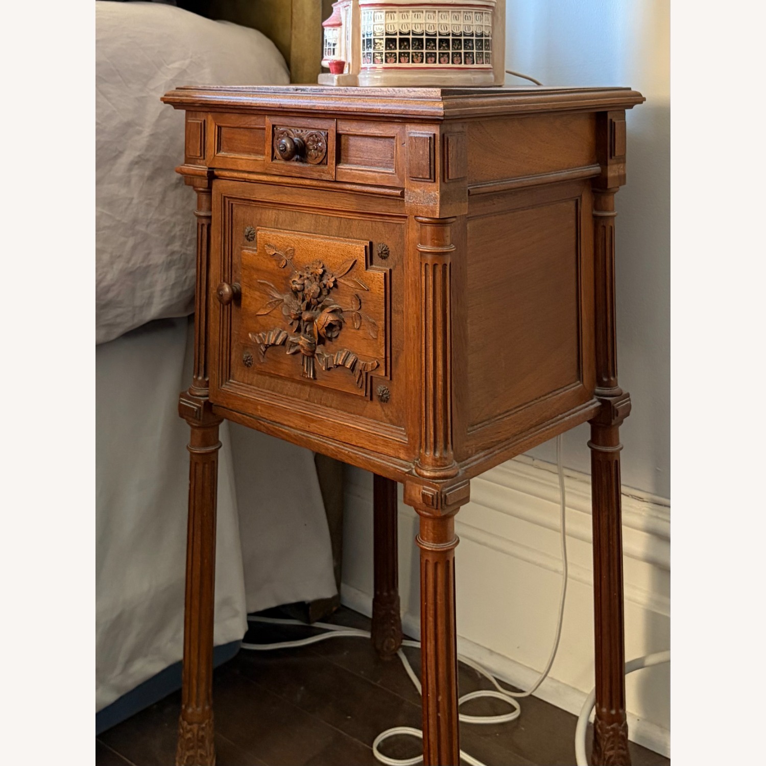 Domain Furniture Dark Brown Wood Nightstand - image-2