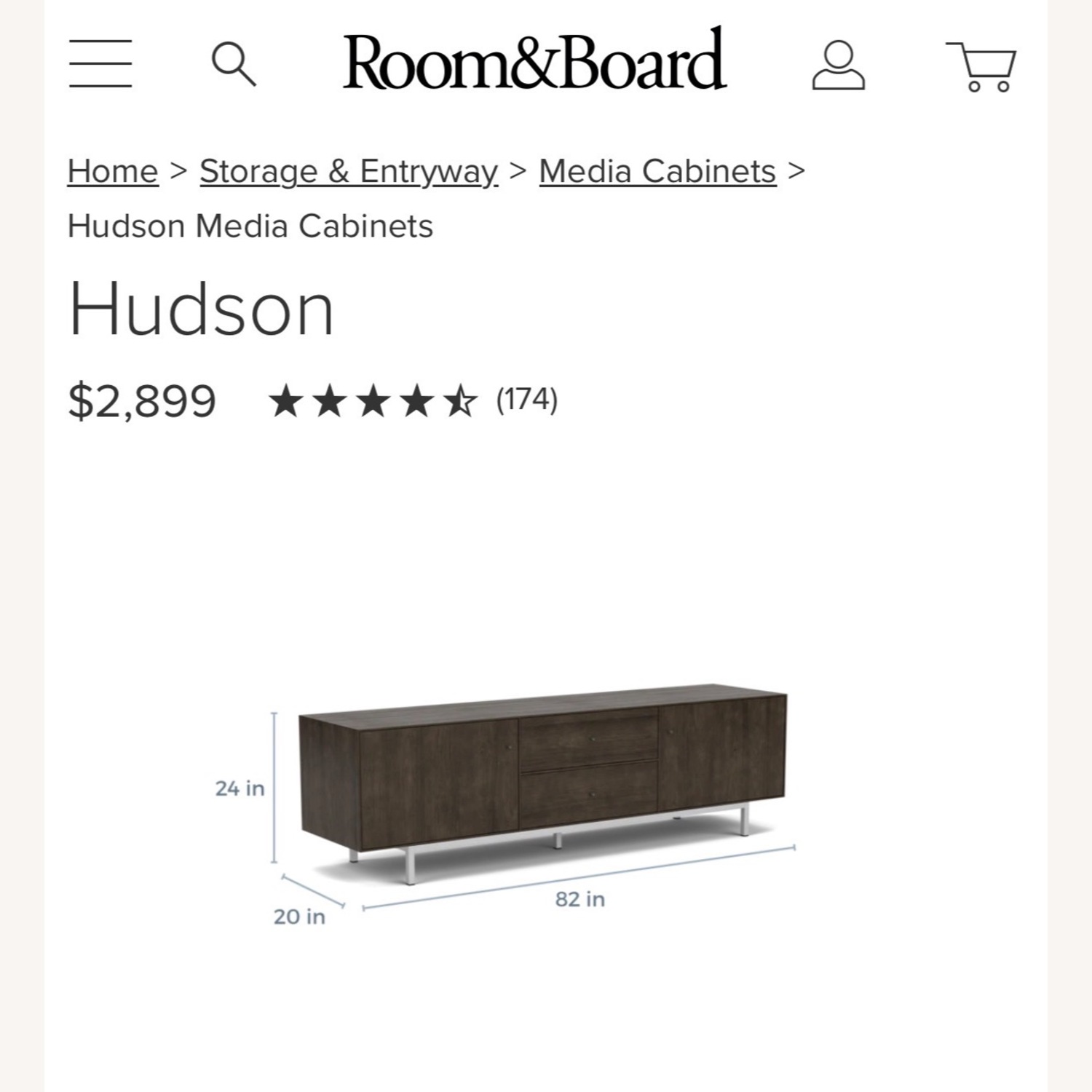Room & Board Hudson Dark Brown Wood Media Storage - image-9