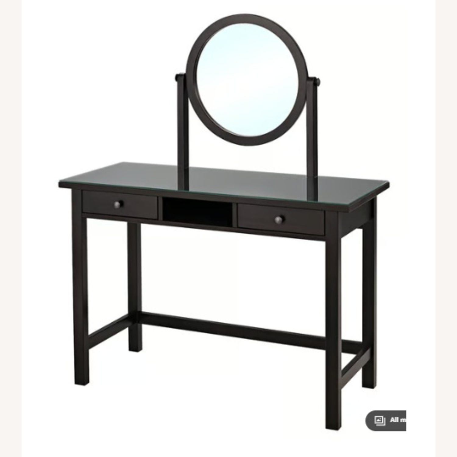 IKEA HEMNES Black Wood Desk - image-4