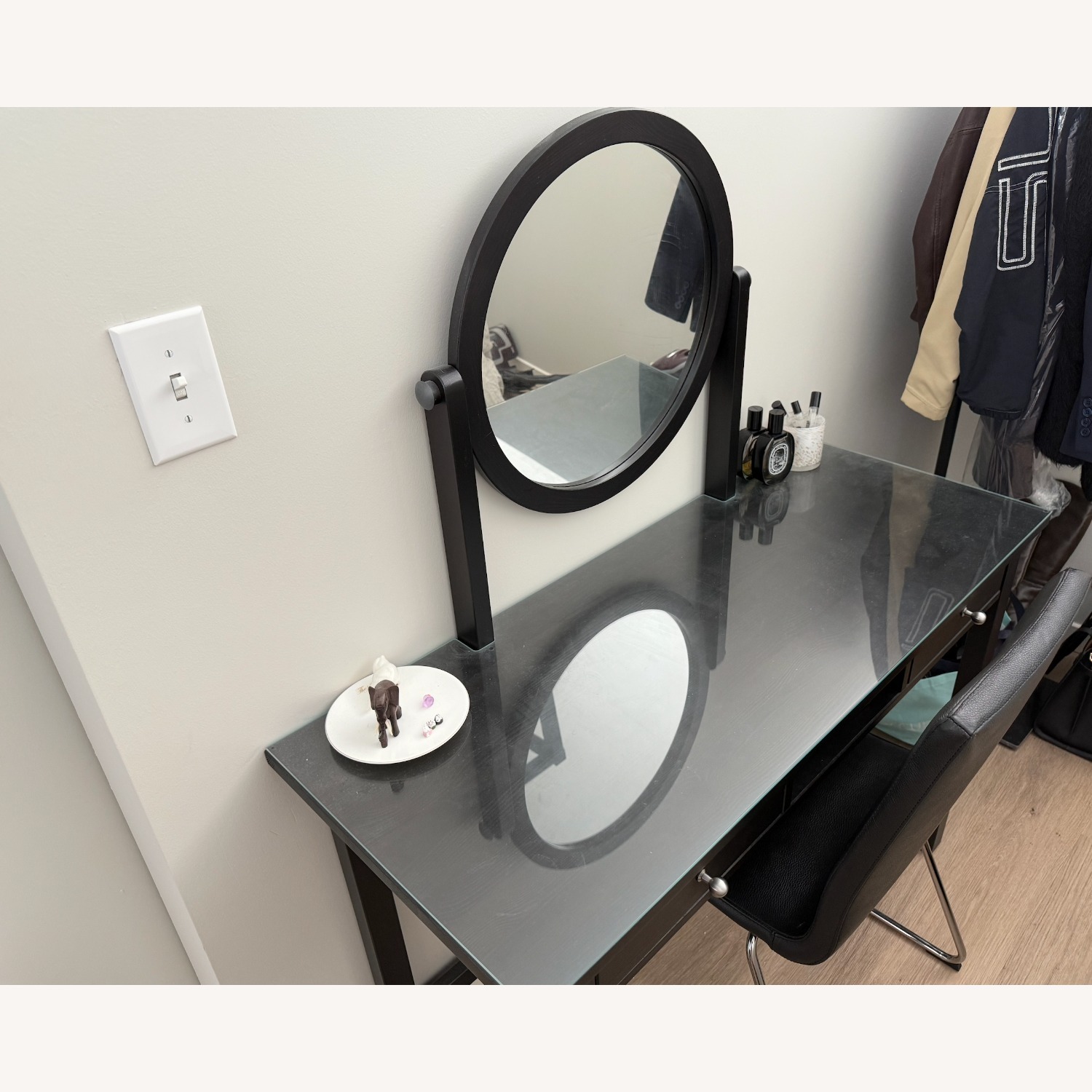 IKEA HEMNES Black Wood Desk - image-3