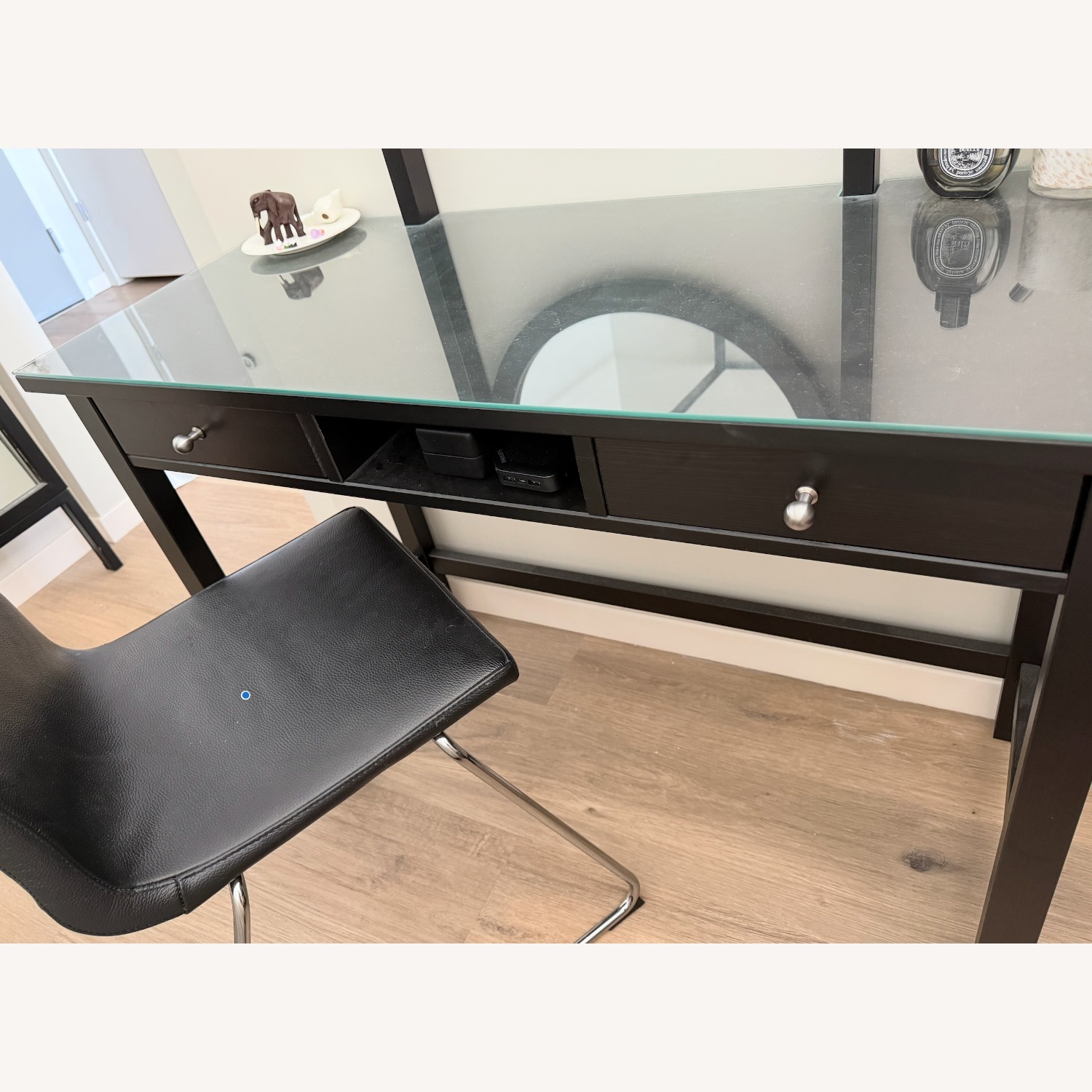 IKEA HEMNES Black Wood Desk - image-2
