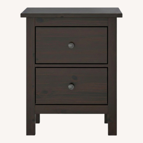 Used IKEA HEMNES Black Wood Nightstand for sale on AptDeco