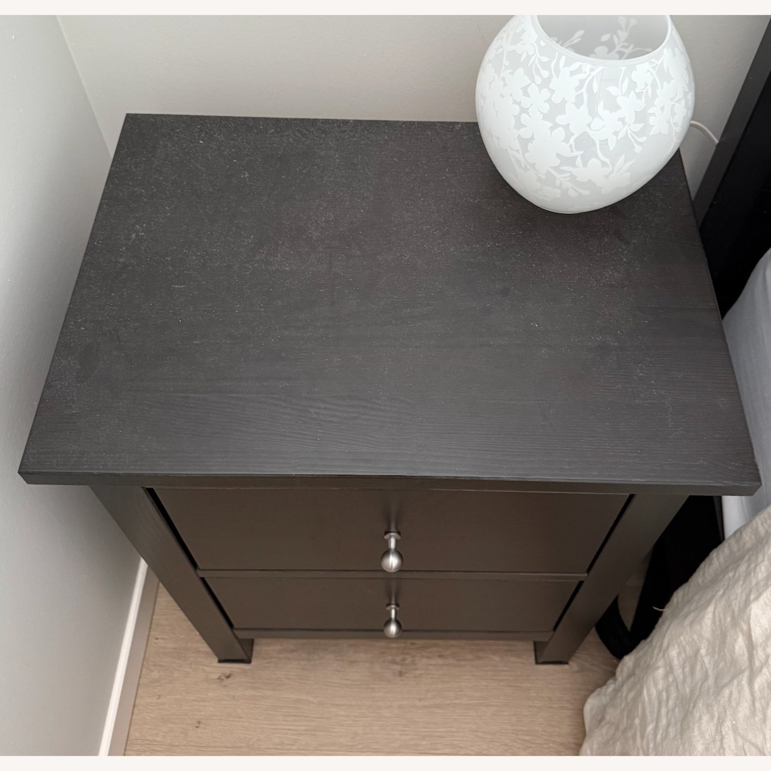 IKEA HEMNES Black Wood Nightstand - image-2