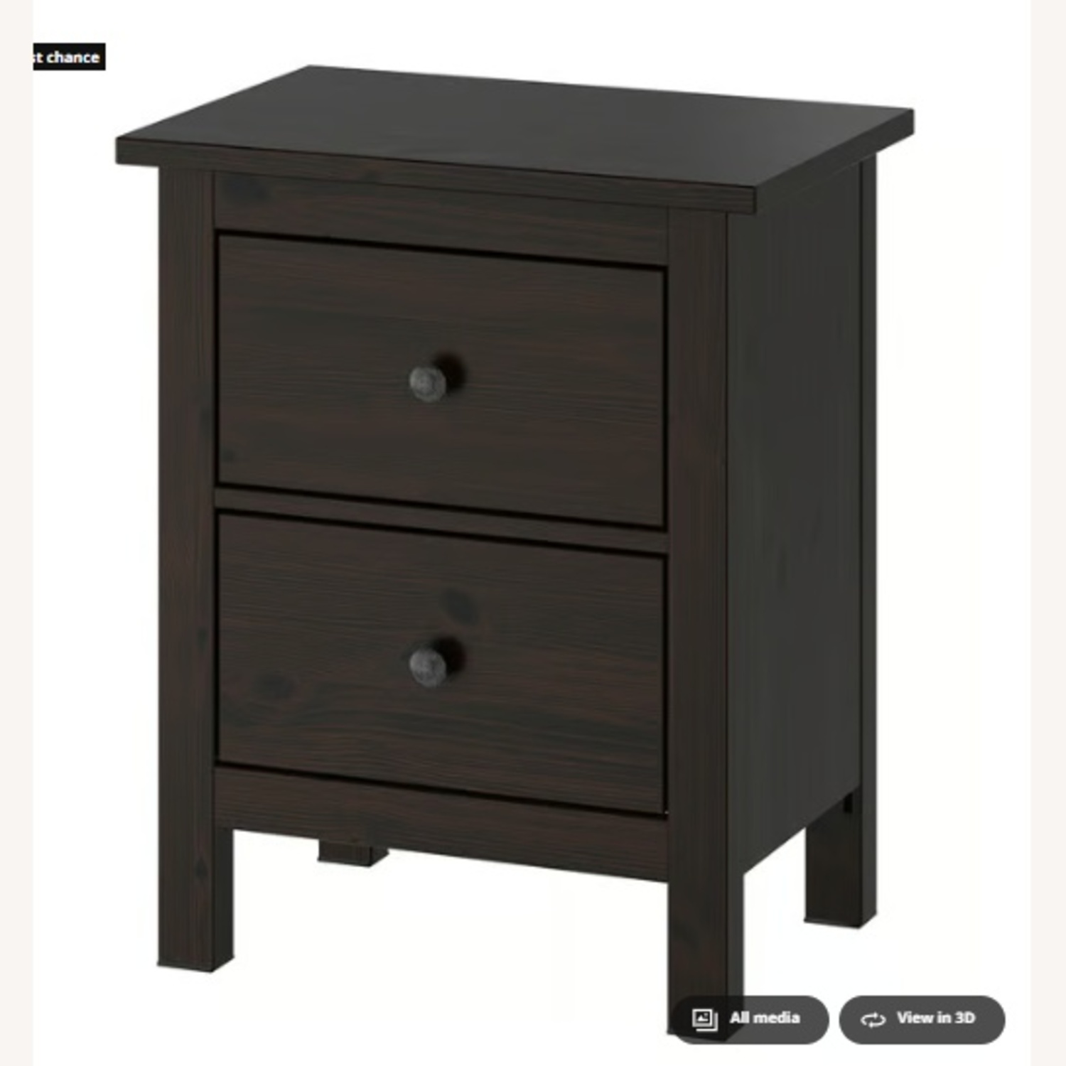 IKEA HEMNES Black Wood Nightstand - image-4