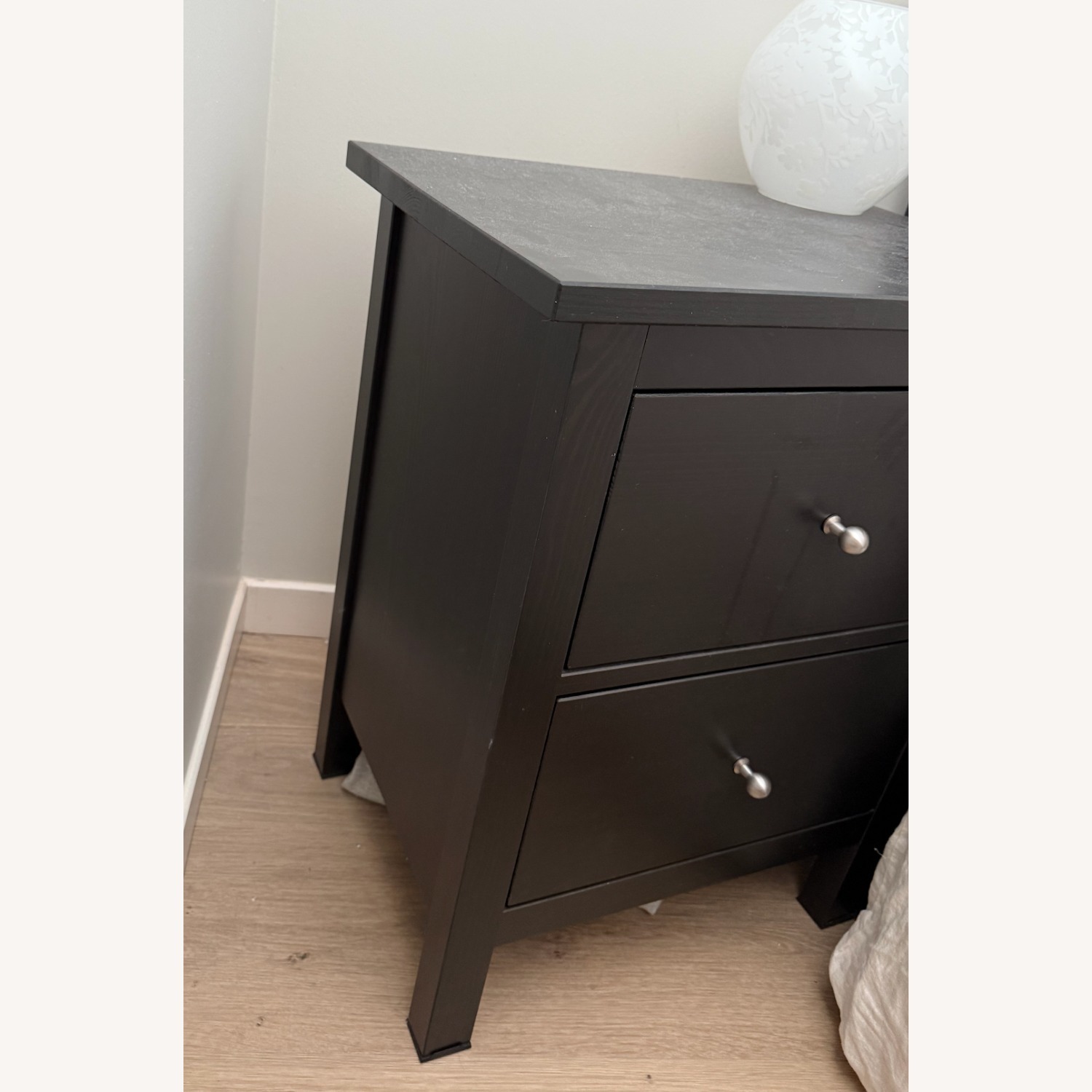IKEA HEMNES Black Wood Nightstand - image-3