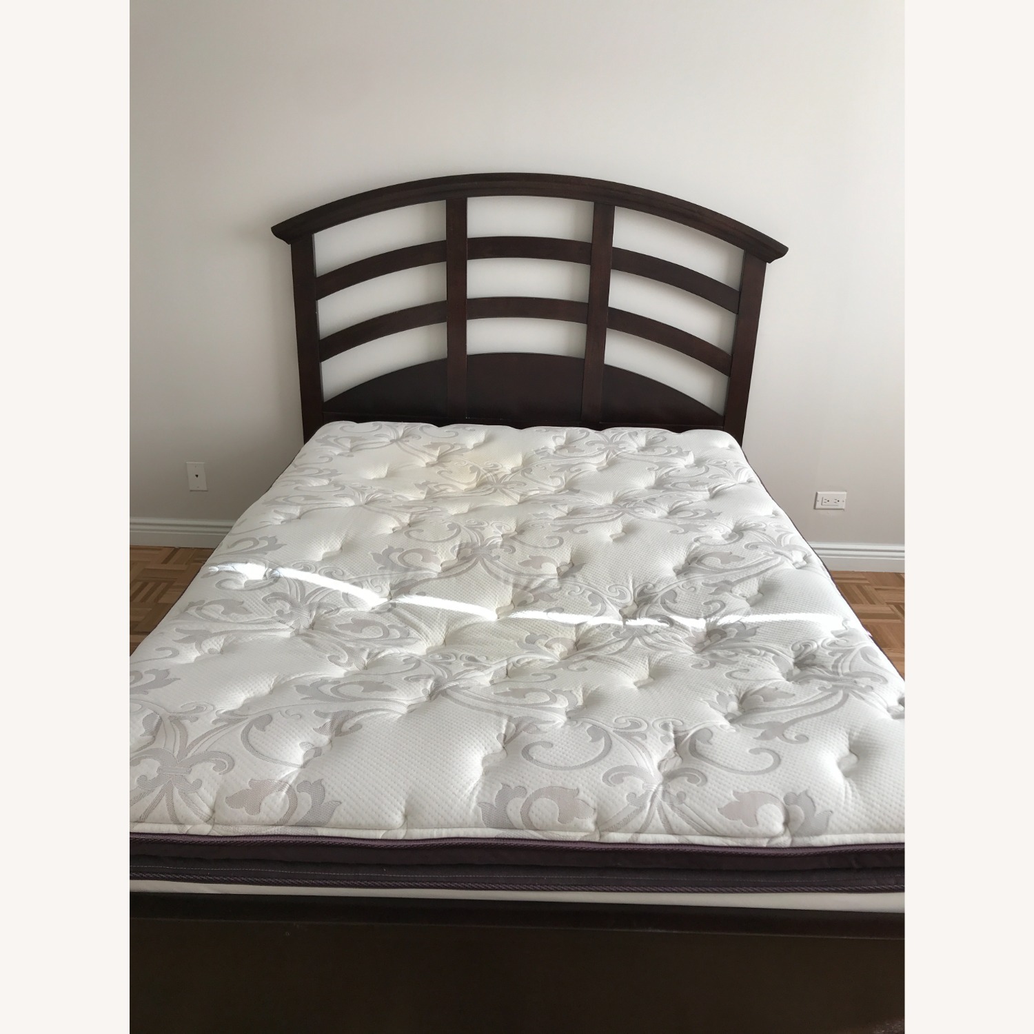 Raymour & Flanigan Dark Brown Wood Queen Bed - image-7