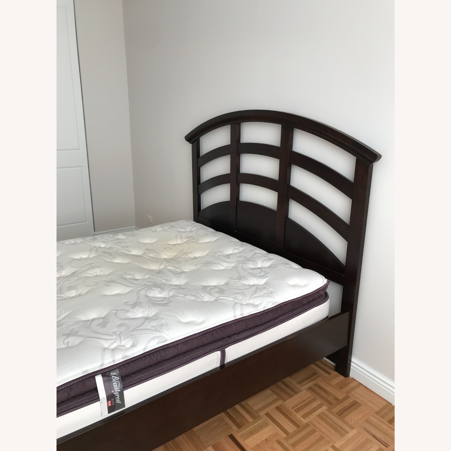 Raymour & Flanigan Dark Brown Wood Queen Bed - image-4