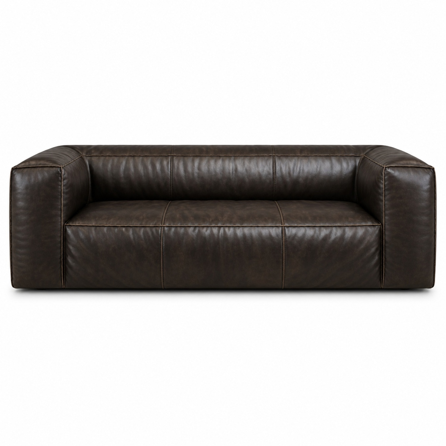 Restoration Hardware Fulham Leather Sofa - image-10
