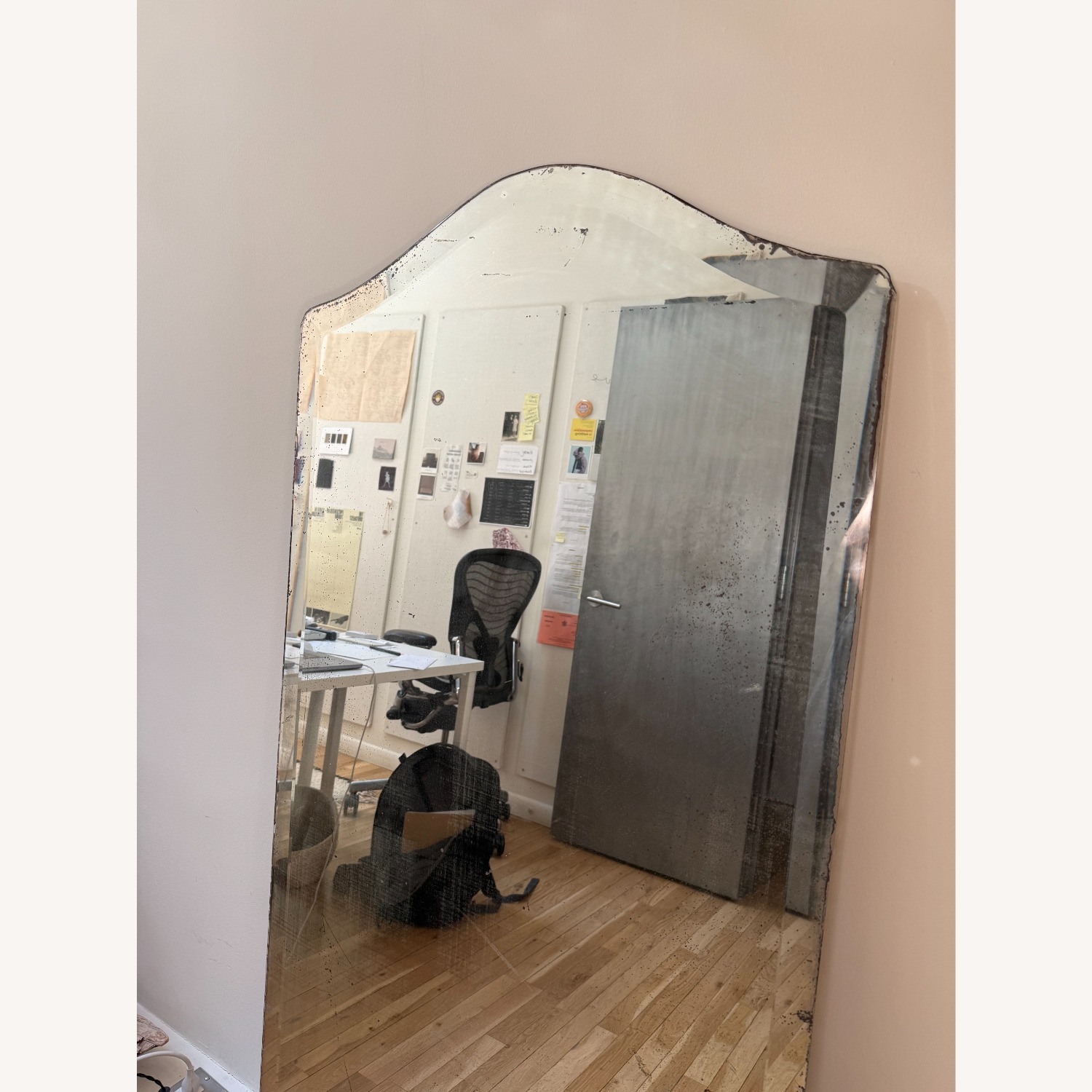 Vintage French Arched Floor Mirror | Foxed Glass - image-8