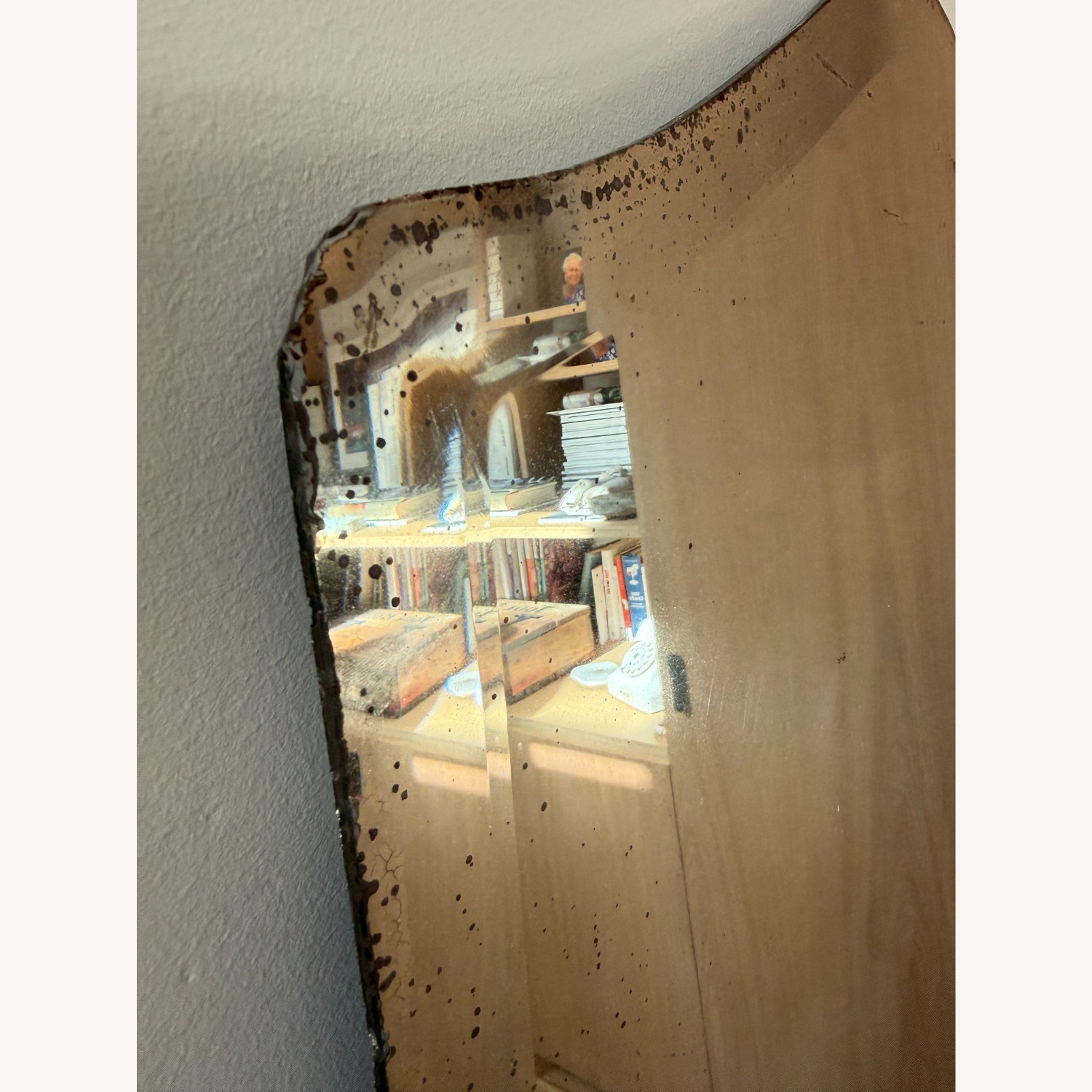 Vintage French Arched Floor Mirror | Foxed Glass - image-3
