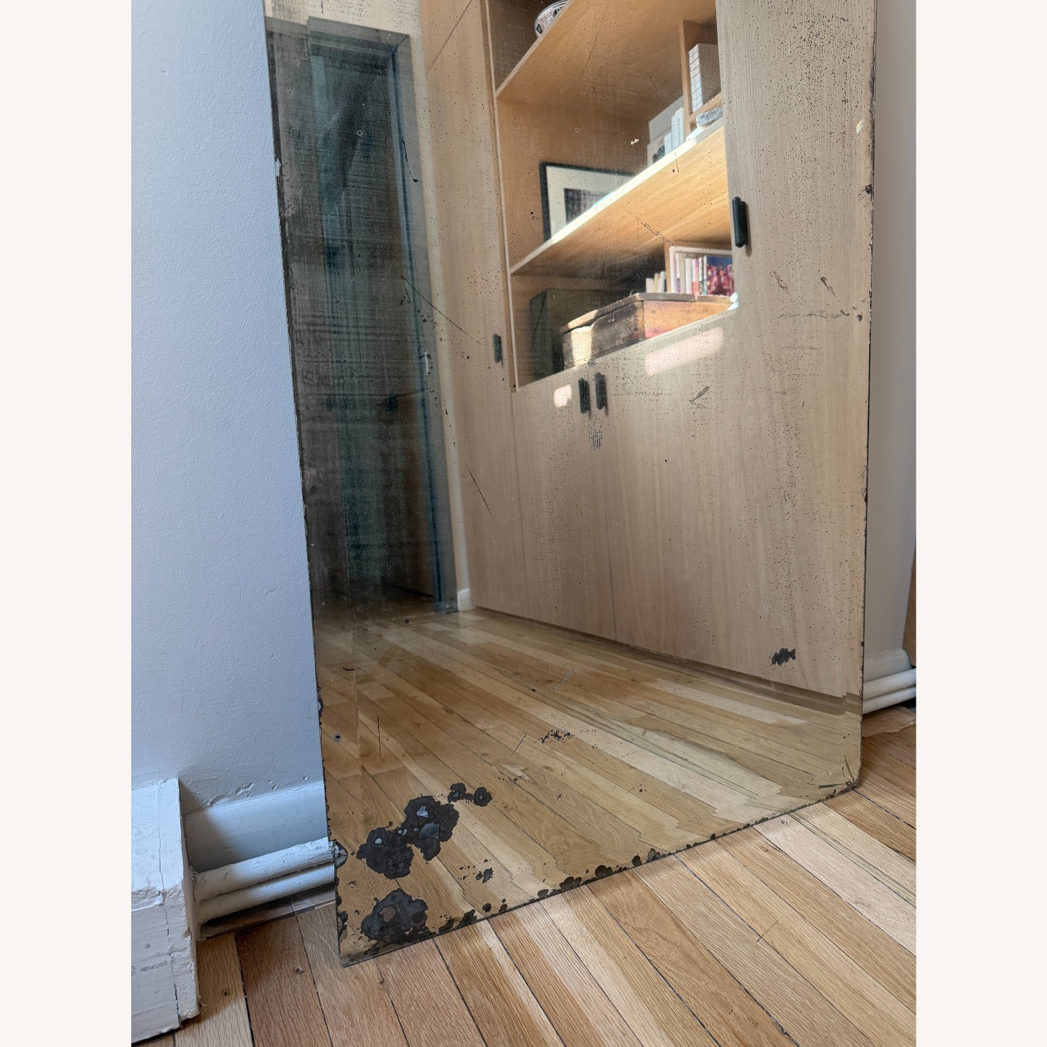 Vintage French Arched Floor Mirror | Foxed Glass - image-5