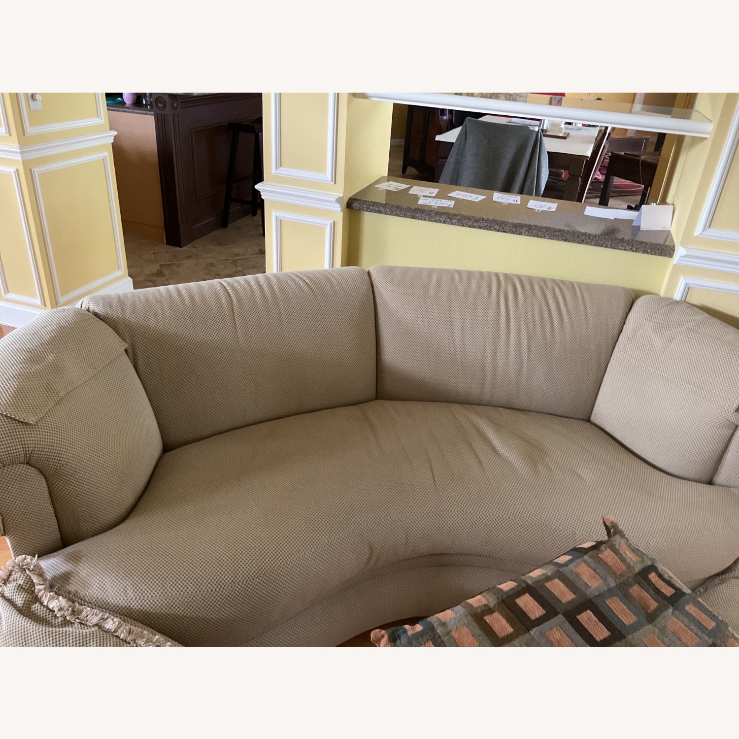 Gold Fabric 2 Seater Sofa - image-3