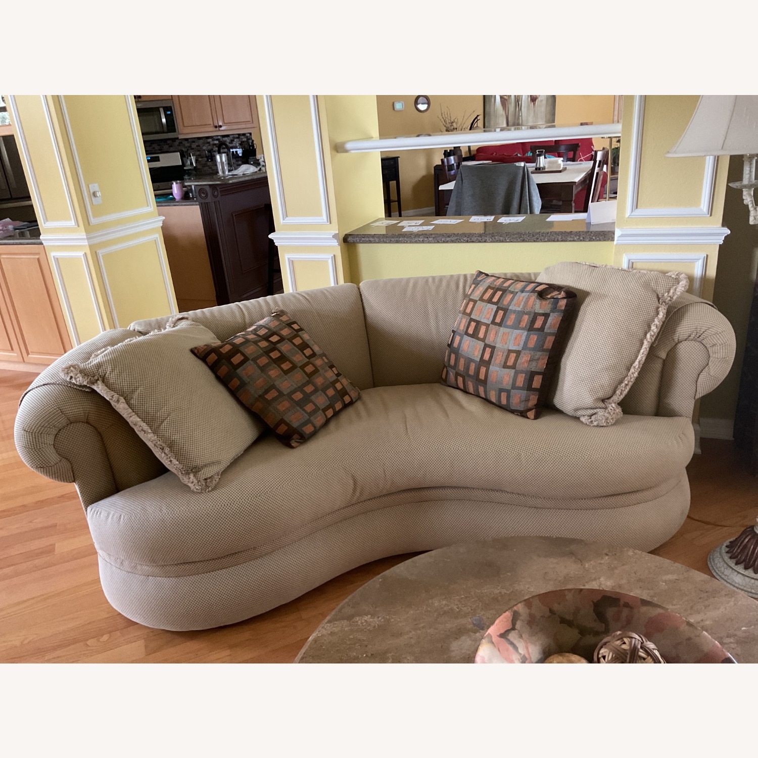 Gold Fabric 2 Seater Sofa - image-1