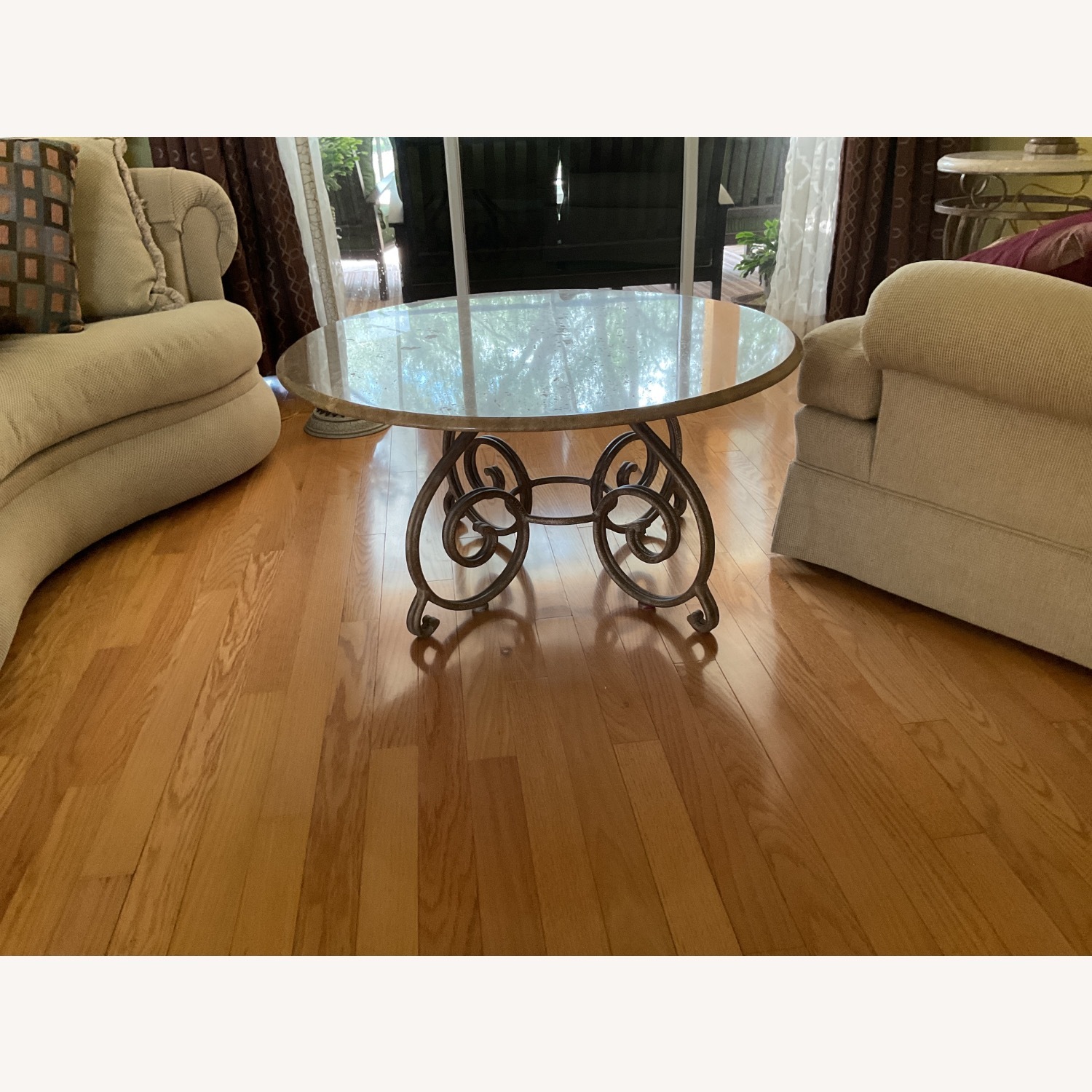 Light Brown Stone Coffee Table - image-1