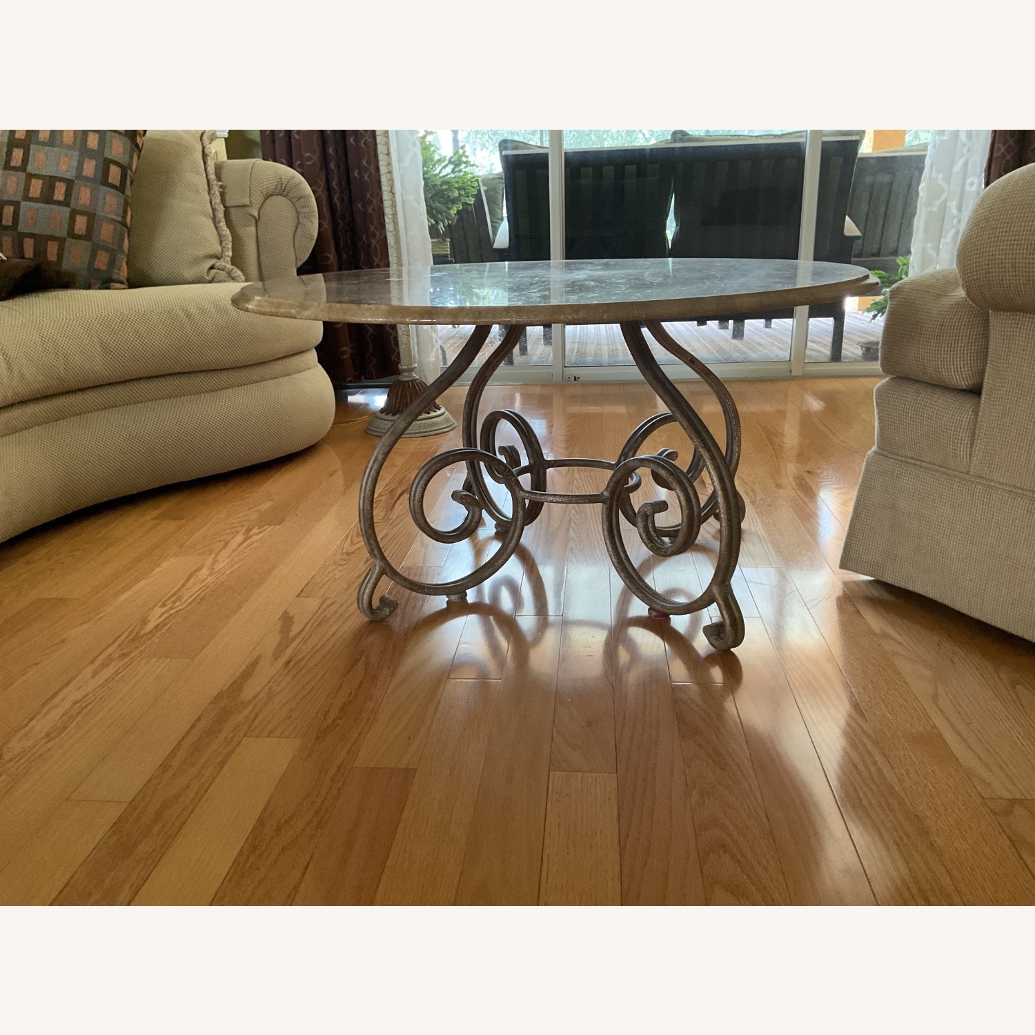 Light Brown Stone Coffee Table - image-2
