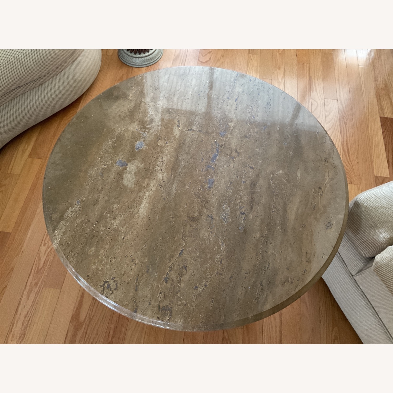 Light Brown Stone Coffee Table - image-3
