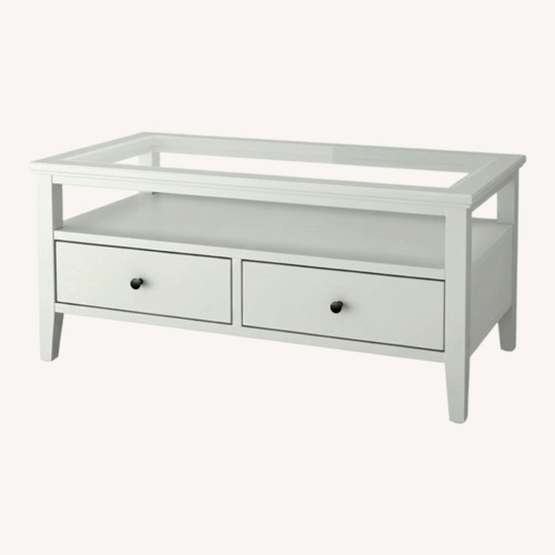 Used IKEA Idanäs White Wood Coffee Table for sale on AptDeco