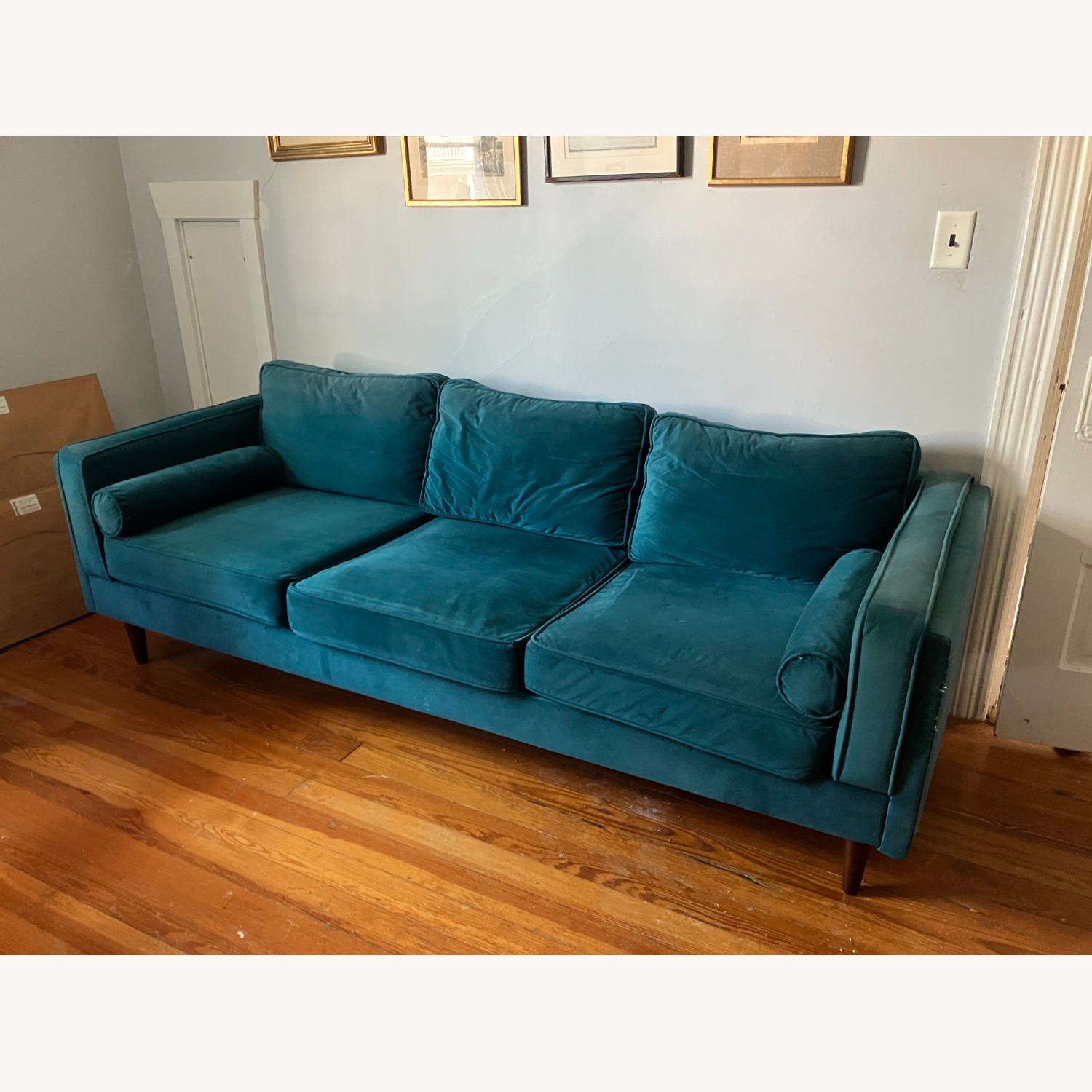 Joss & Main Ballesteros Blue Velvet 3+ Seater Sofa - image-2