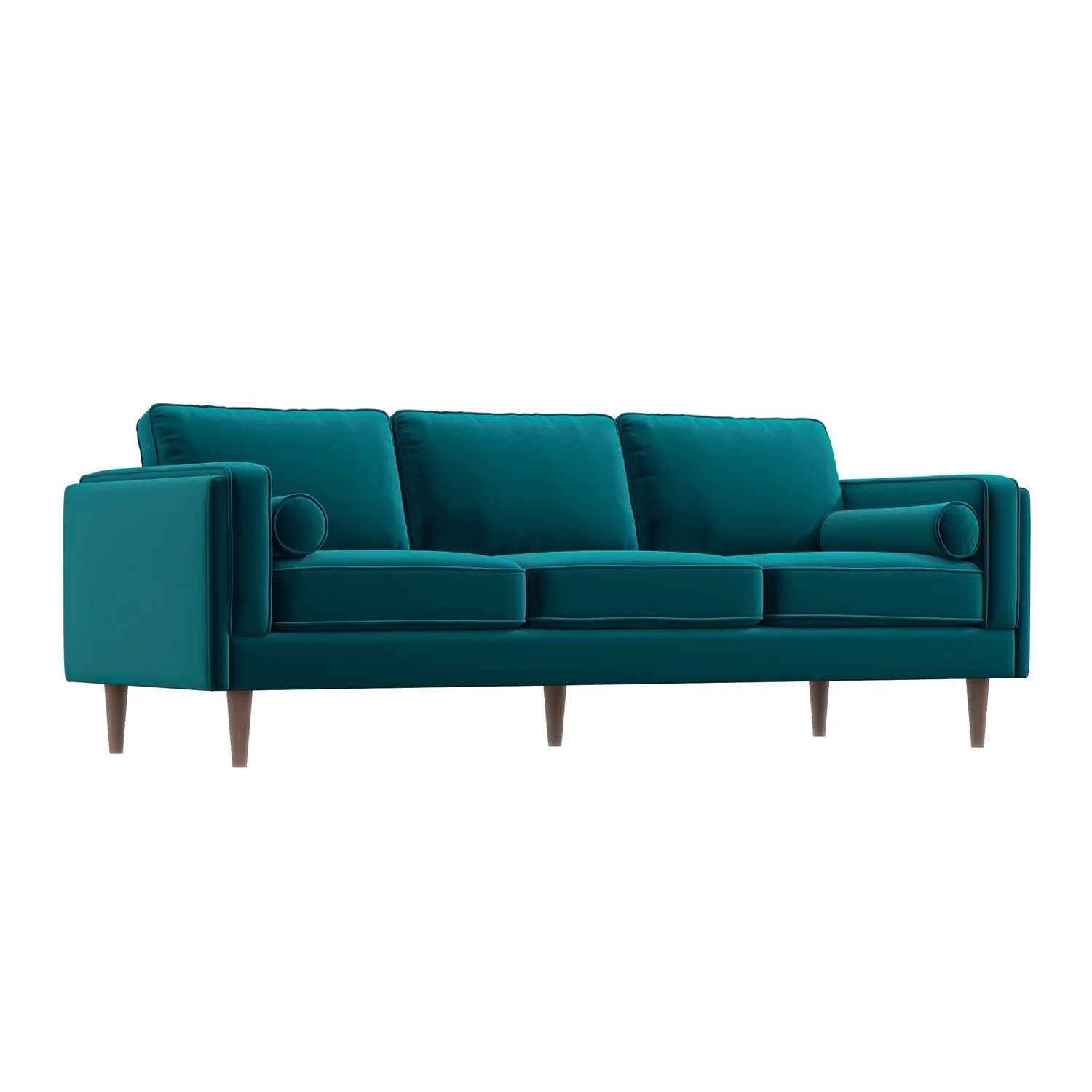 Joss & Main Ballesteros Blue Velvet 3+ Seater Sofa - image-5