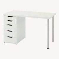 IKEA Alex+Lagkapten White Wood Desk