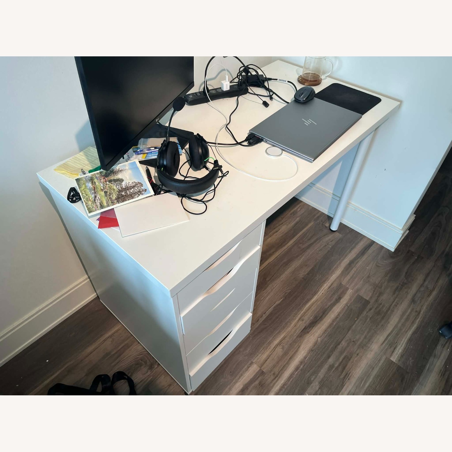 IKEA Alex+Lagkapten White Wood Desk - image-2