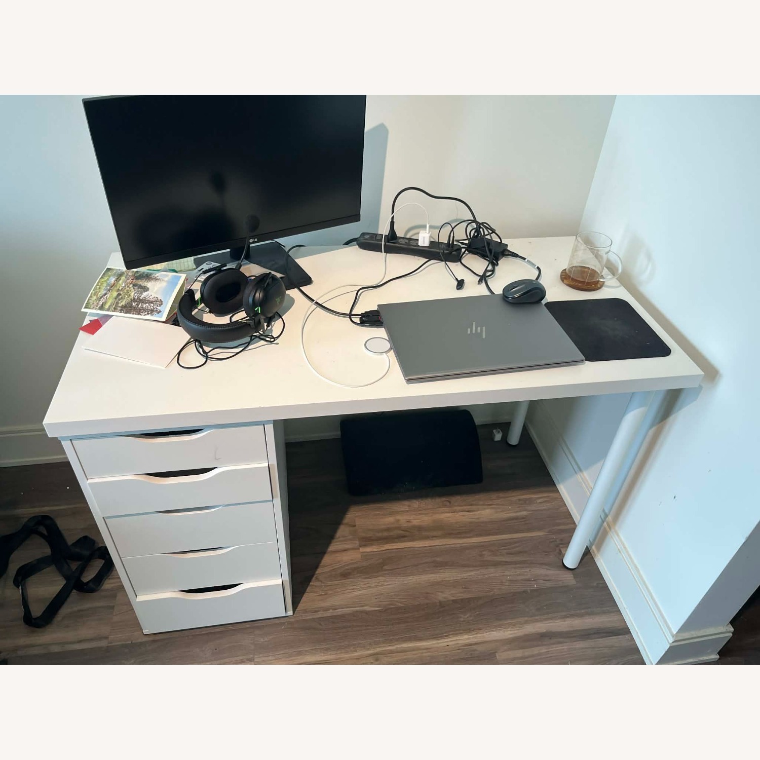 IKEA Alex+Lagkapten White Wood Desk - image-3