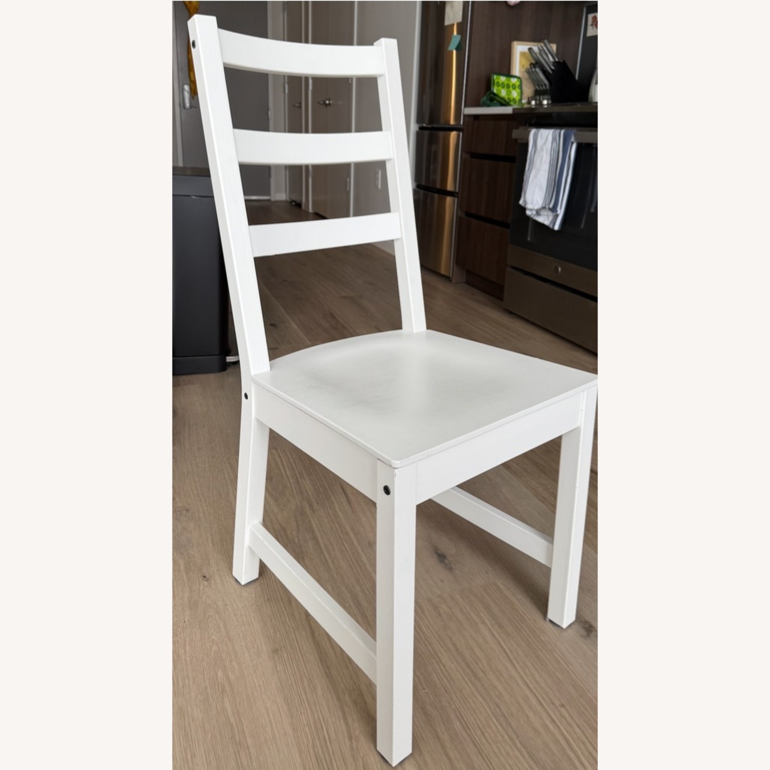 IKEA ROSENTORP White Wood Dining Set + 6 Chairs - image-3