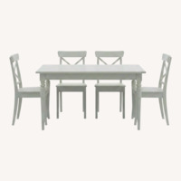 IKEA ROSENTORP White Wood Dining Set + 6 Chairs