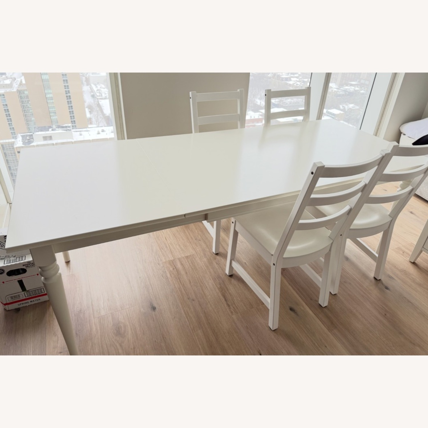 IKEA ROSENTORP White Wood Dining Set + 6 Chairs - image-2