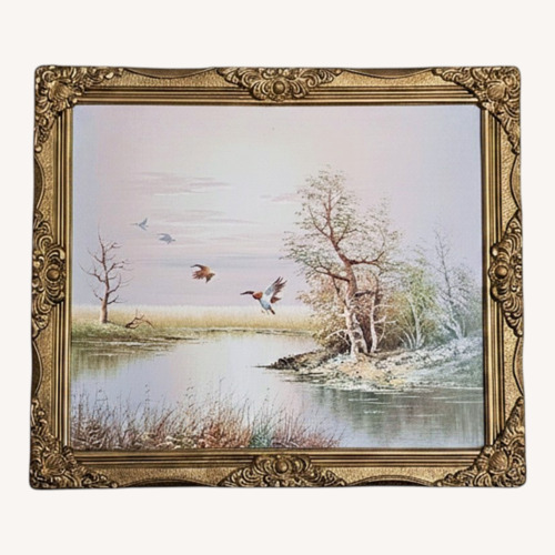 Used Ducks Over a Lake Painting for sale on AptDeco