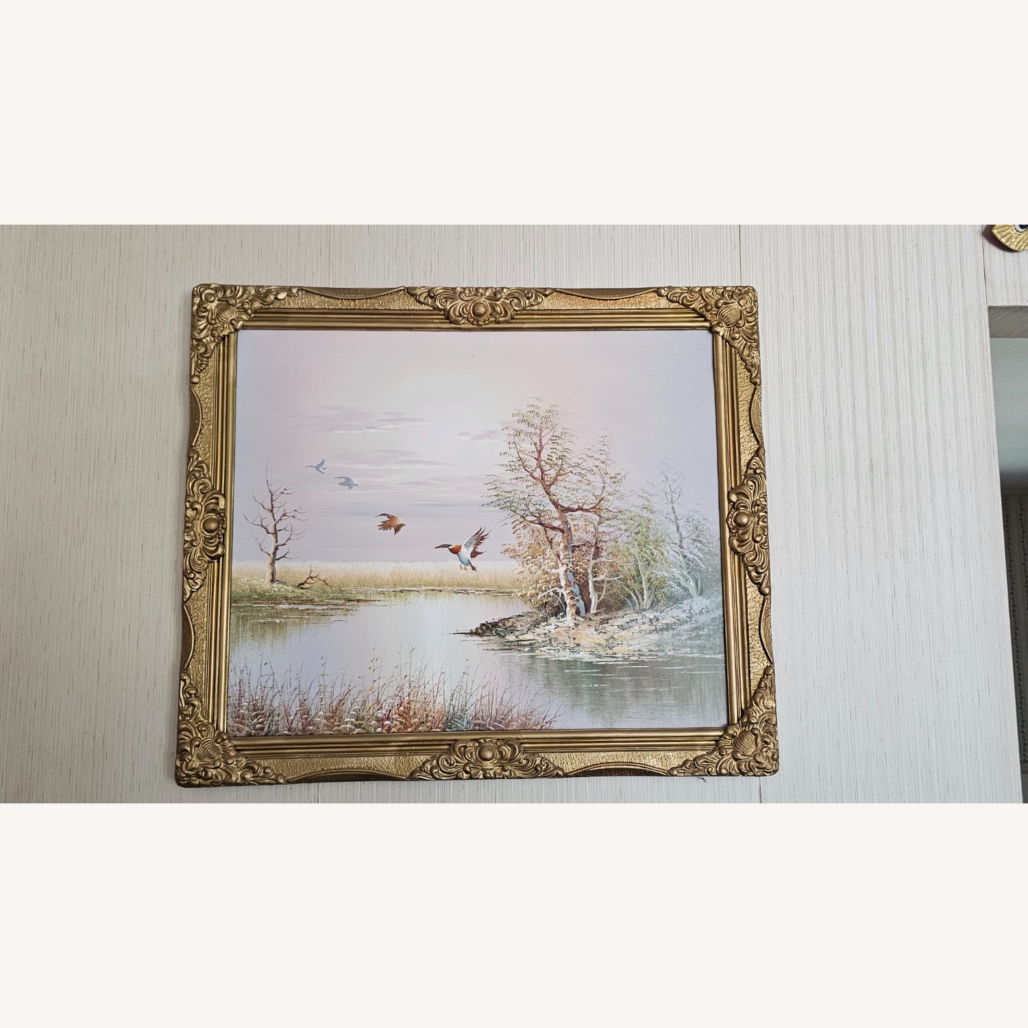 Ducks Over a Lake Painting - image-1