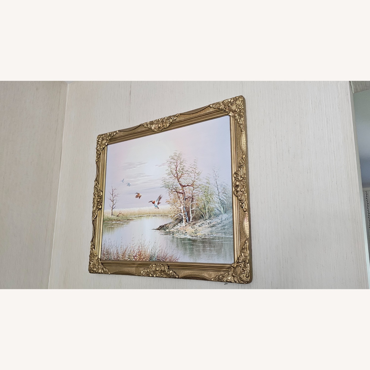 Ducks Over a Lake Painting - image-2