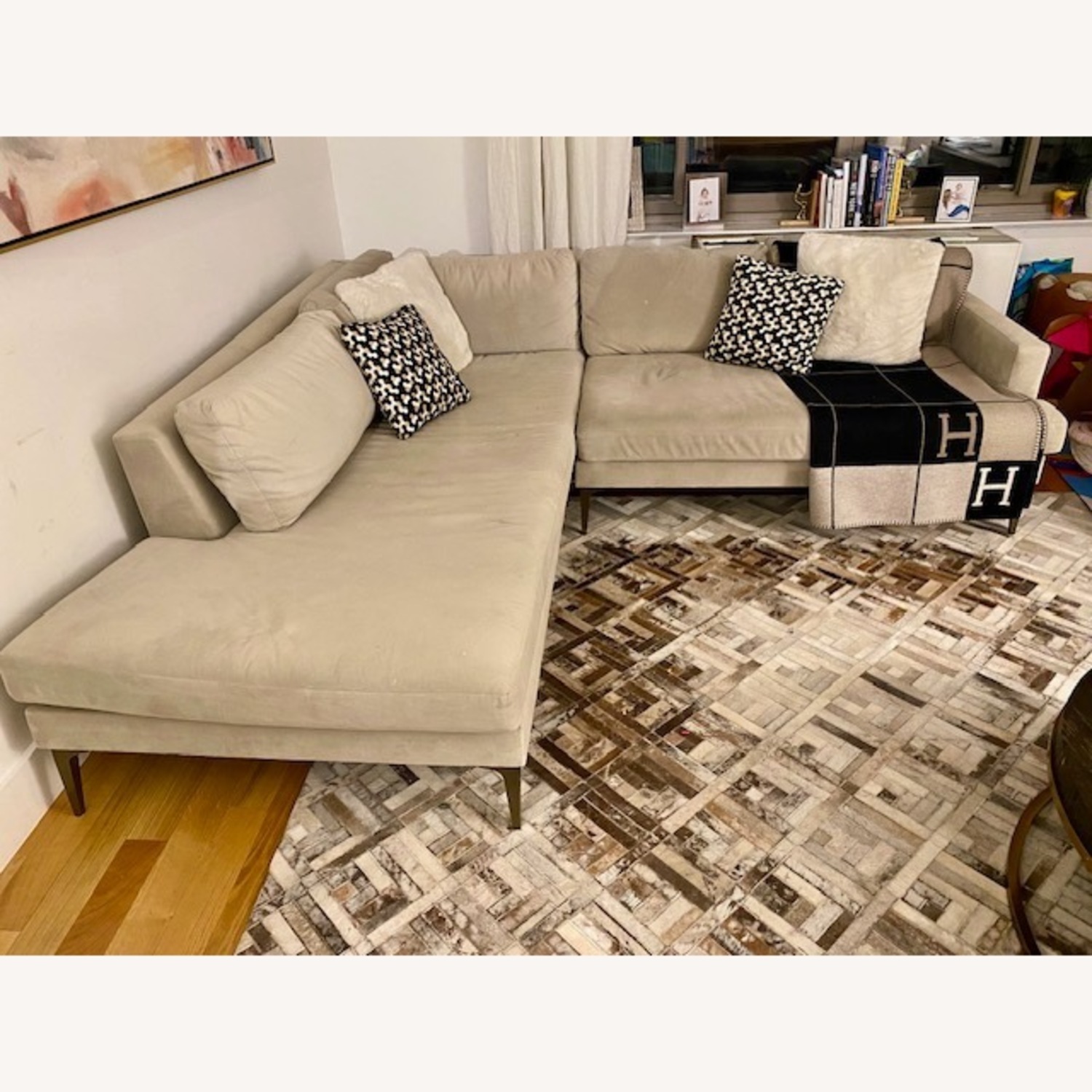 West Elm Andes Sectional Performance Velvet - image-3