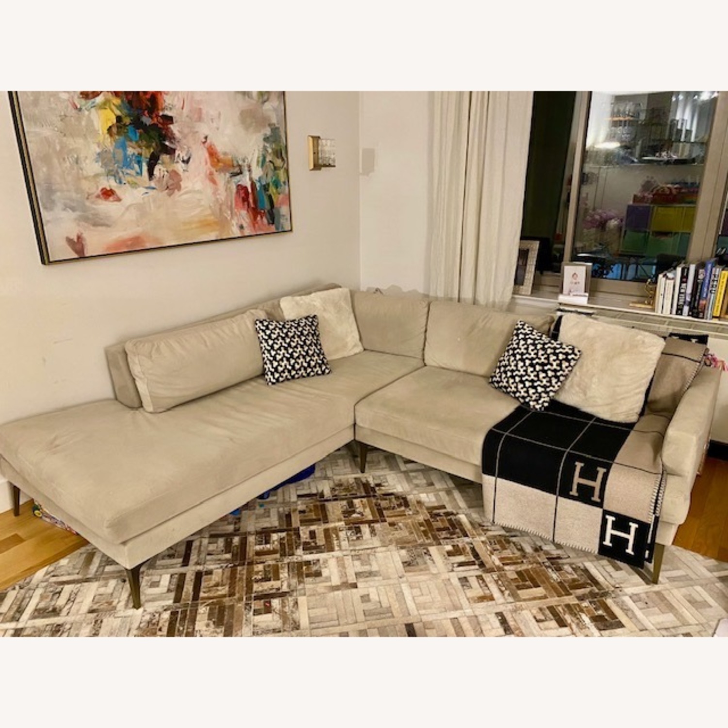 West Elm Andes Sectional Performance Velvet - image-2