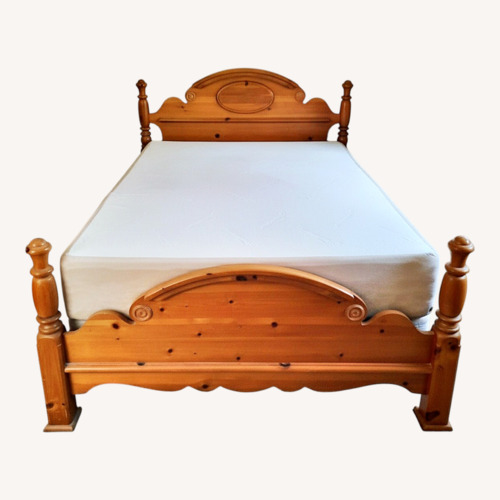 Used Solid Pine Wood Queen/Full Bed for sale on AptDeco