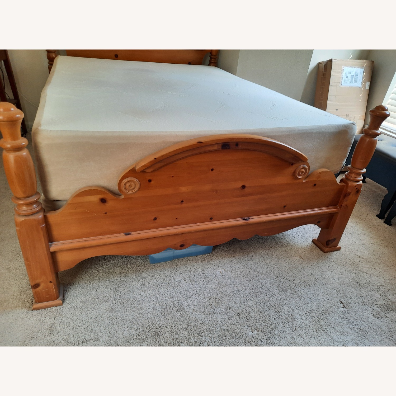 Solid Pine Wood Queen/Full Bed - image-4