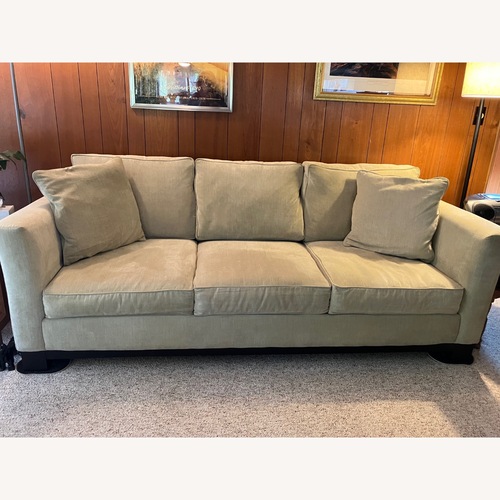 Used Macy's Radley Natural Microsuede Sleeper Sofa for sale on AptDeco