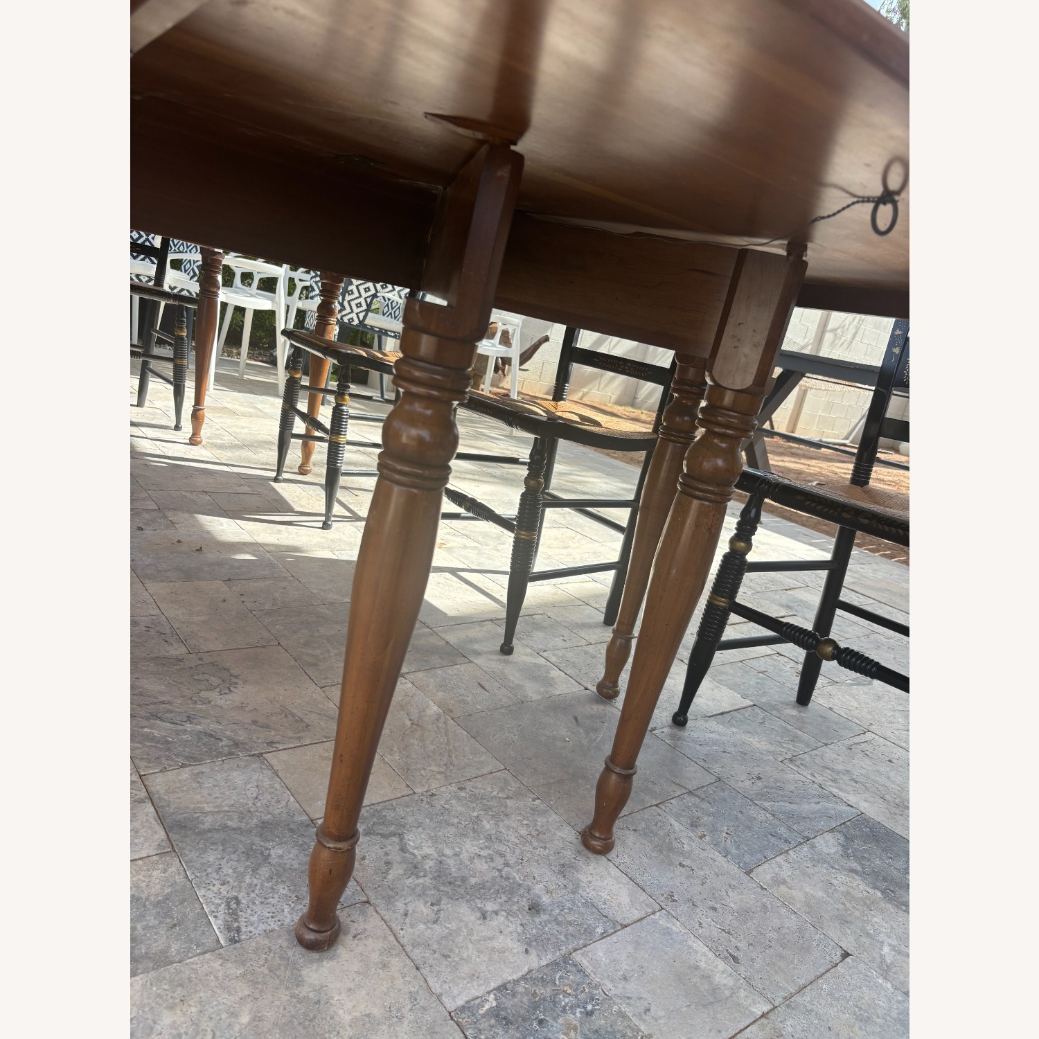 9 Foot Adjustable Hitchcock Wood Dining Table - image-6