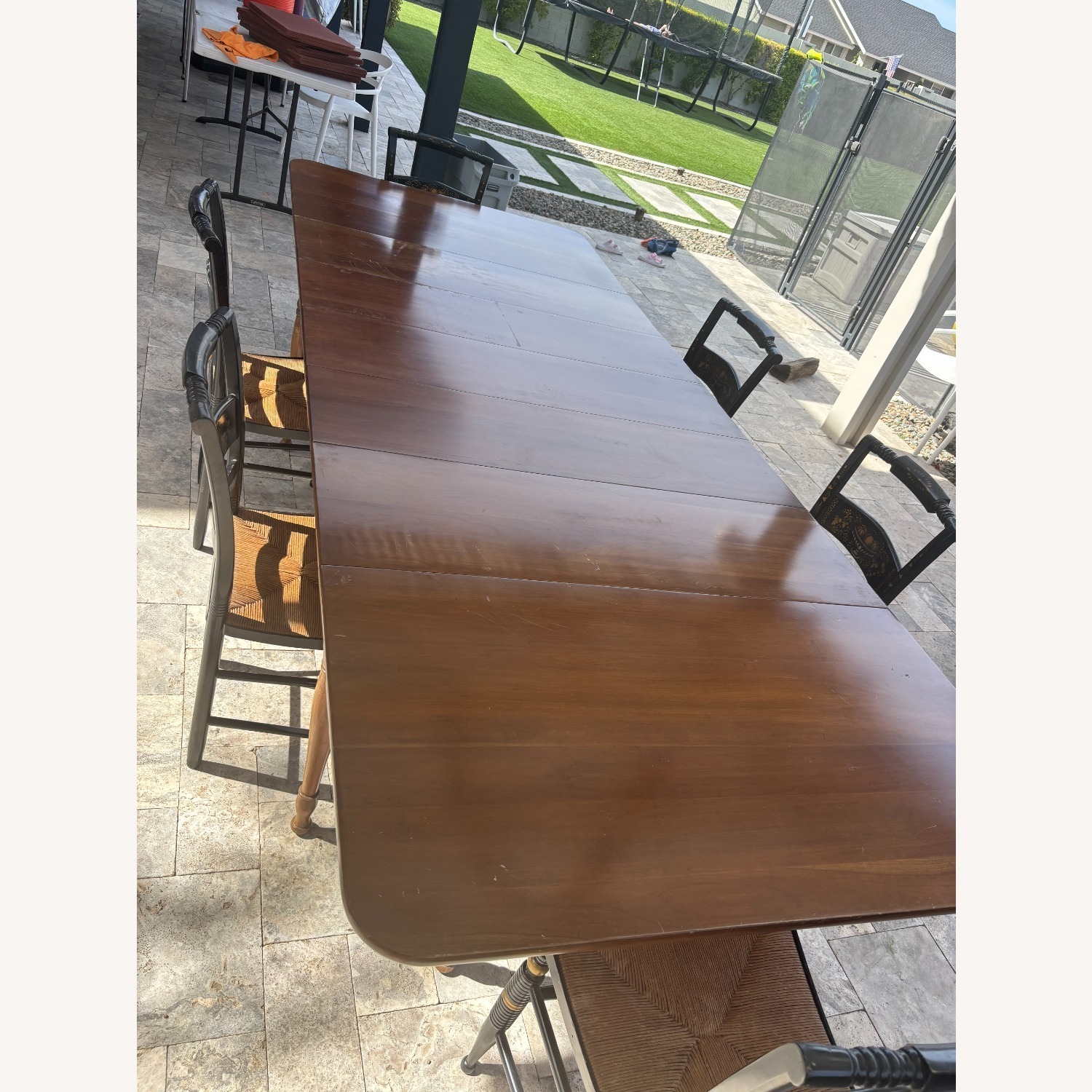 9 Foot Adjustable Hitchcock Wood Dining Table - image-14