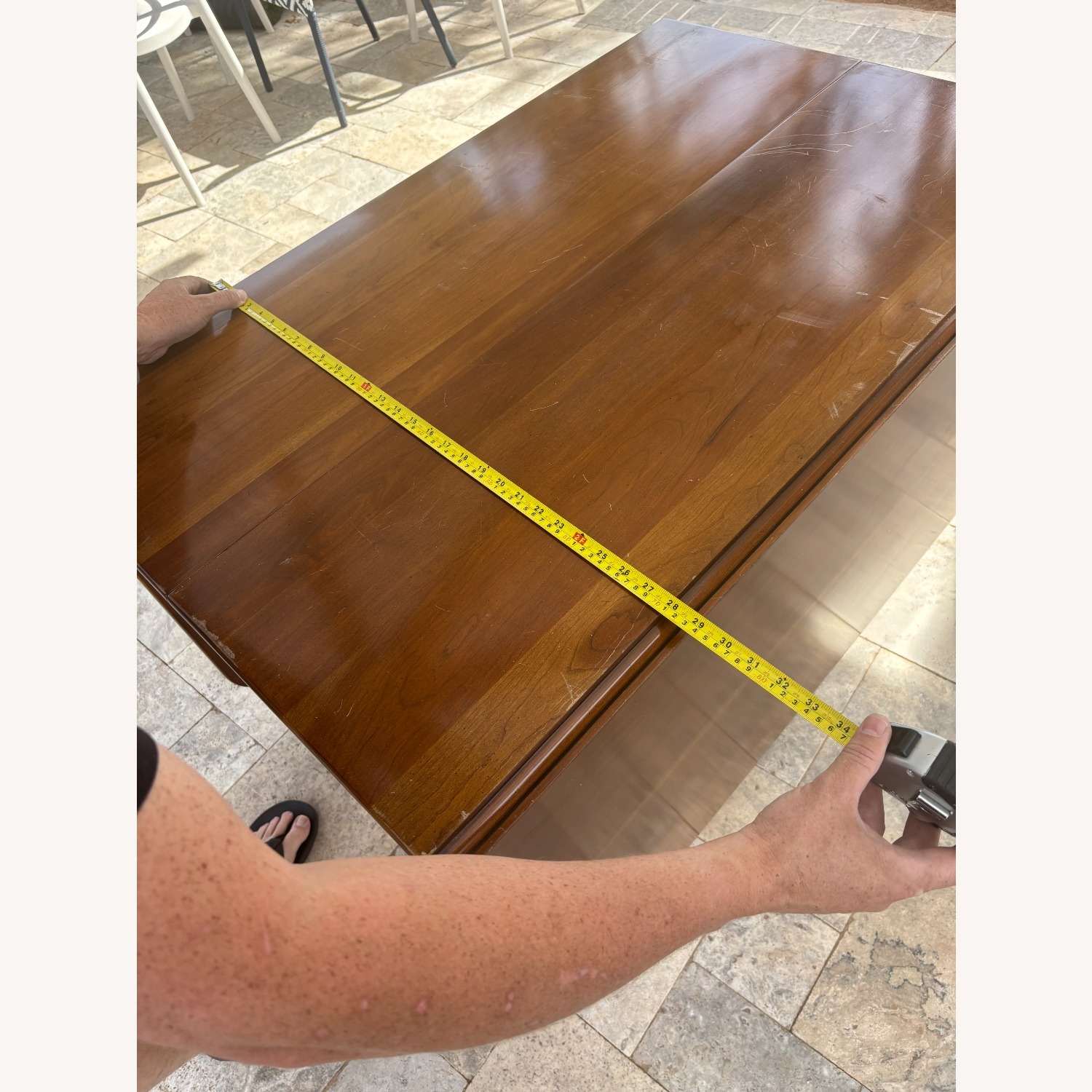 9 Foot Adjustable Hitchcock Wood Dining Table - image-4